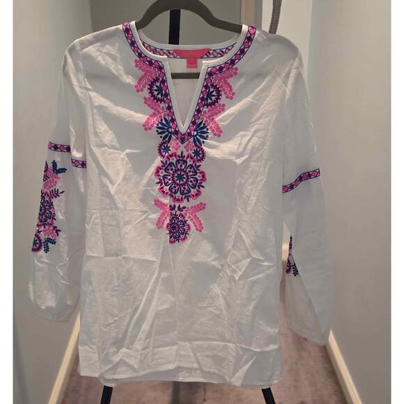 Lilly Pulitzer Coretta Embroidered Tunic Top – Size Small (MSRP $148) - Picture 1 of 3